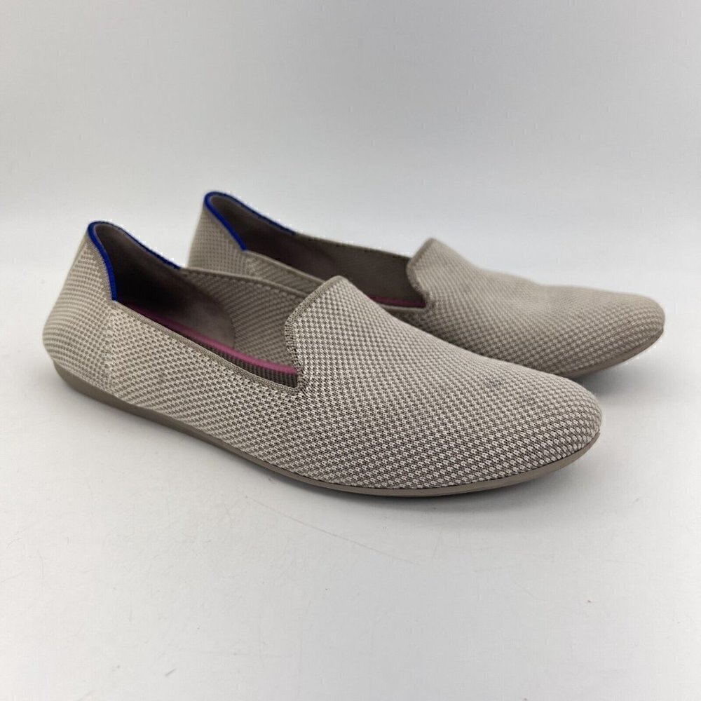 Rothy’s The Loafer Women Size 8 W Knit Flat Slip On Shoes Beige - Picture 2 of 11